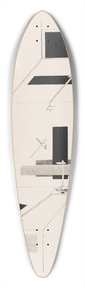 El Lissitzky - Der Prounenraum  Blatt 5 der I. Kestnermappe, Proun 39.3 inch art pintail longboard deck