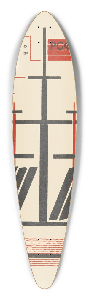 El Lissitzky - R.S.F.S.R. 39.3 inch art pintail longboard deck