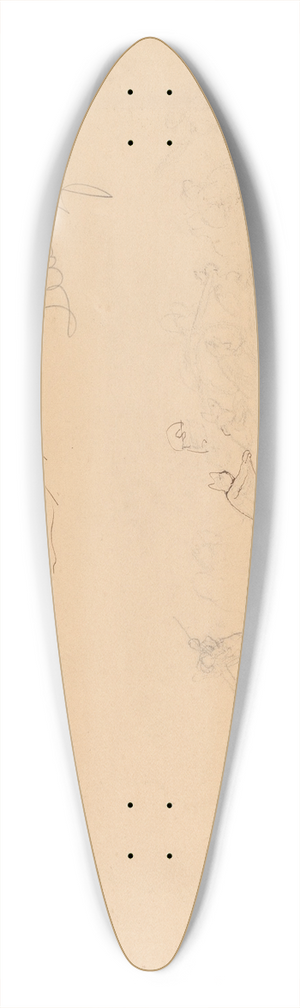 Emanuel Gottlieb Leutze - Studies for Washington Crossing the Delaware (recto) 39.3 inch art pintail longboard deck