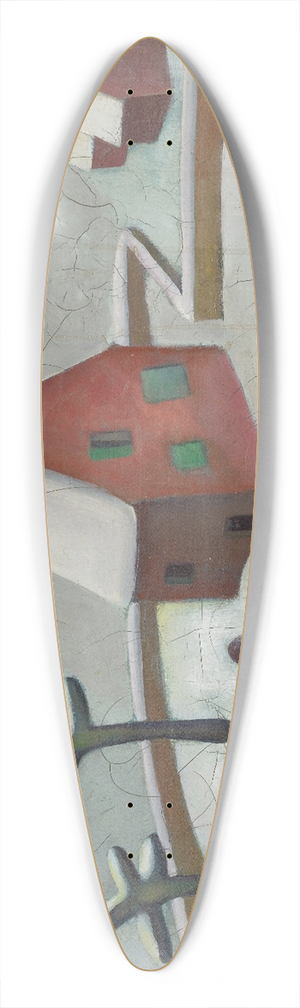 Emanuel Schttli - Winterlandschaft mit rotem Haus 39.3 inch art pintail longboard deck