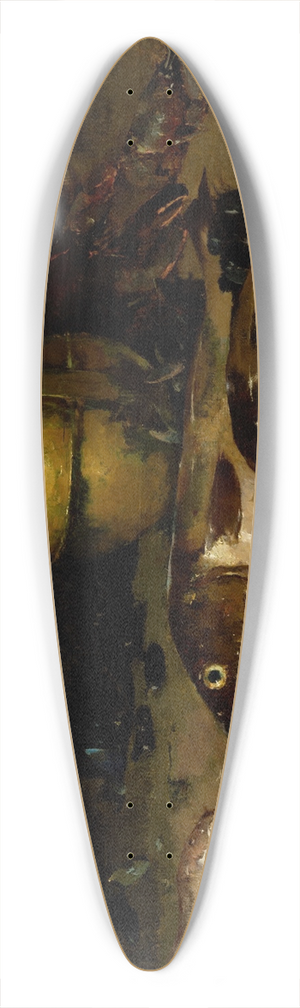 Emil Carlsen - Still Life with Fish 39.3 inch art pintail longboard deck