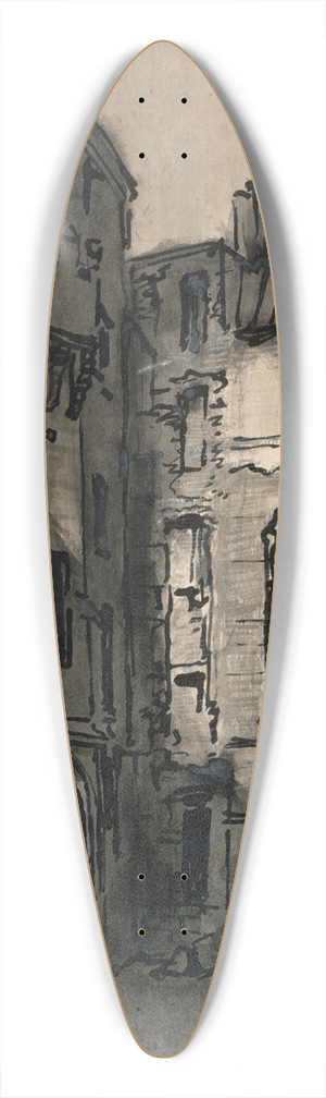 Emile Bernard - La cour de lhtel de Sens 39.3 inch art pintail longboard deck