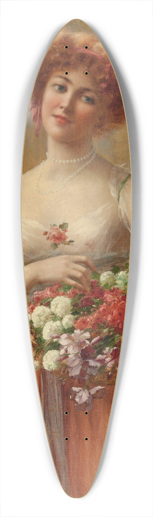 Emile Vernon - Aux Roses 39.3 inch art pintail longboard deck