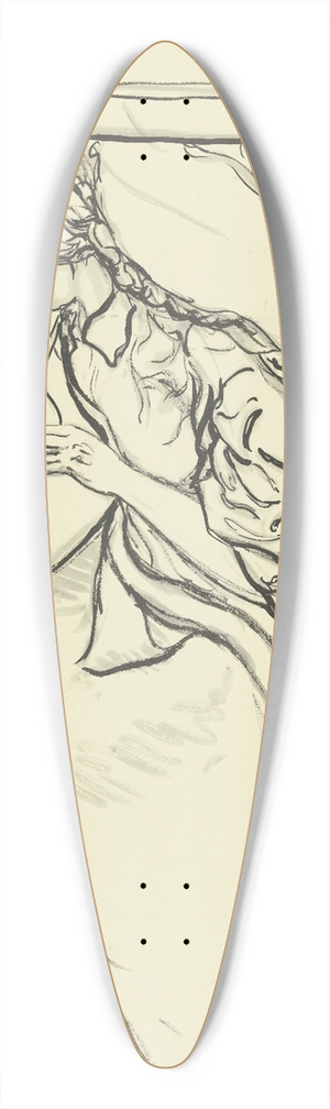 Engelbert Gminska - Reading girl 39.3 inch art pintail longboard deck