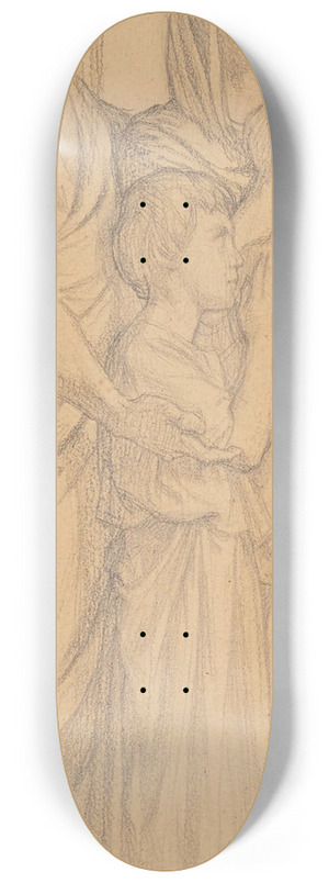 Jean-Hippolyte Flandrin - Groupe de deux femmes et deux enfants 8.25 inch art skate deck