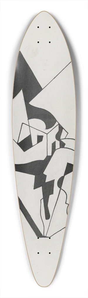 Enrico Prampolini - Spatial Construction; Landscape 39.3 inch art pintail longboard deck