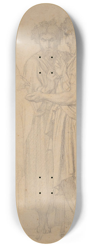 Jean-Hippolyte Flandrin - Groupe de trois hommes draps 8.25 inch art skate deck Jean-Hippolyte Flandrin - Groupe de trois hommes draps 8.25 inch art skate deck