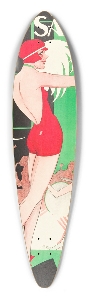 Eric Rohman - Not Quite Decent 39.3 inch art pintail longboard deck
