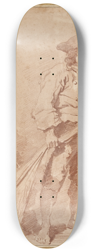 Jean-Honor Fragonard - A Fisherman Pulling a Net 8.25 inch art skate deck