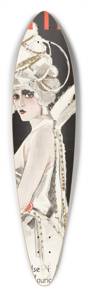 Eric Rohman - The White Moth 39.3 inch art pintail longboard deck
