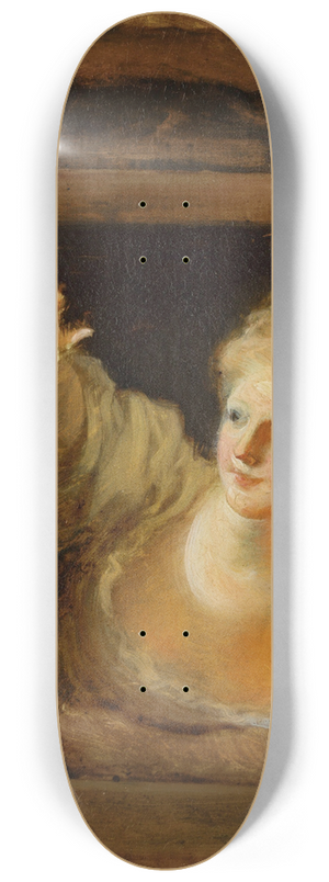 Jean-Honor Fragonard - A young woman leaning out of a window 8.25 inch art skate deck