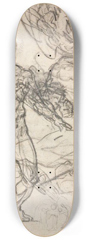 Jean-Honor Fragonard - Figure Studies (verso) 8.25 inch art skate deck