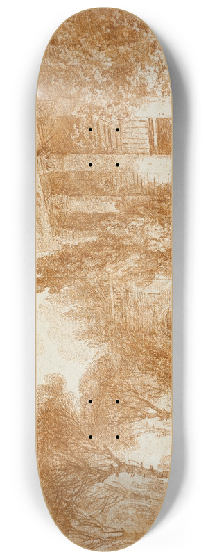 Jean-Honor Fragonard - Park Landscape with a Seesaw 8.25 inch art skate deck