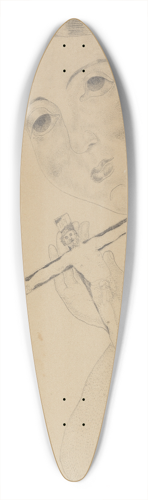Ernst Josephson - Woman with Krucifix 39.3 inch art pintail longboard deck