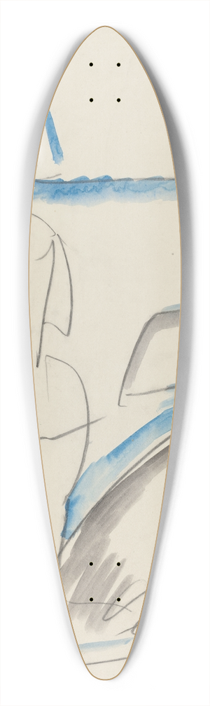 Ernst Ludwig Kirchner - Bather on the Beach 39.3 inch art pintail longboard deck
