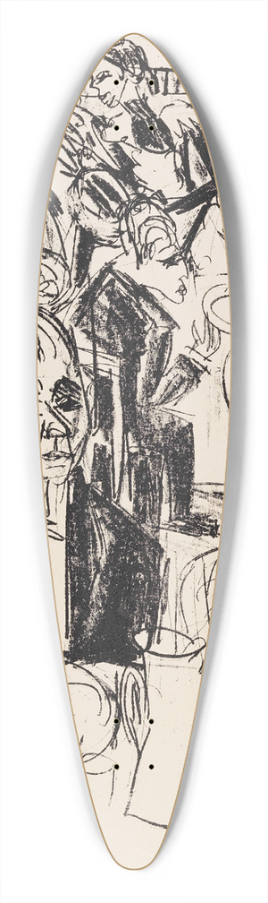 Ernst Ludwig Kirchner - Dinertafel-Sanatorium 39.3 inch art pintail longboard deck