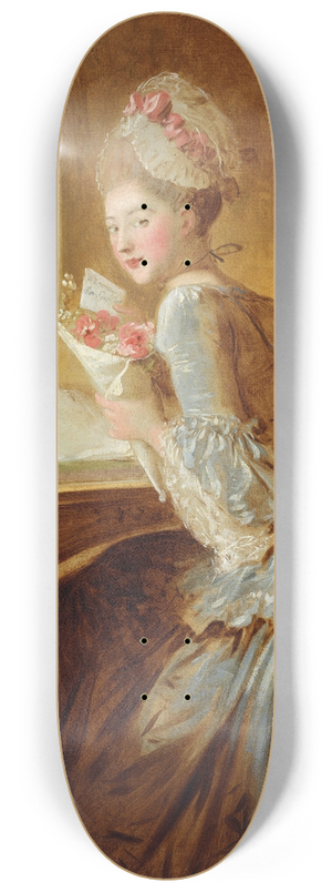 Jean-Honor Fragonard - The Love Letter 8.25 inch art skate deck