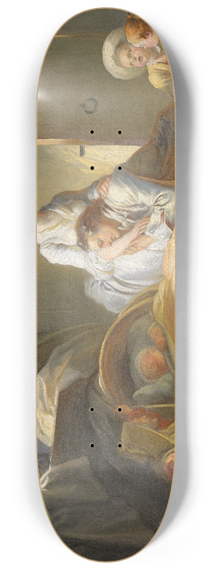 Jean-Honor Fragonard - The Visit to the Nursery 8.25 inch art skate deck