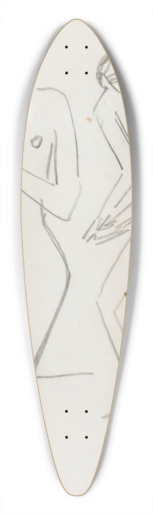 Ernst Ludwig Kirchner - Man and woman 39.3 inch art pintail longboard deck