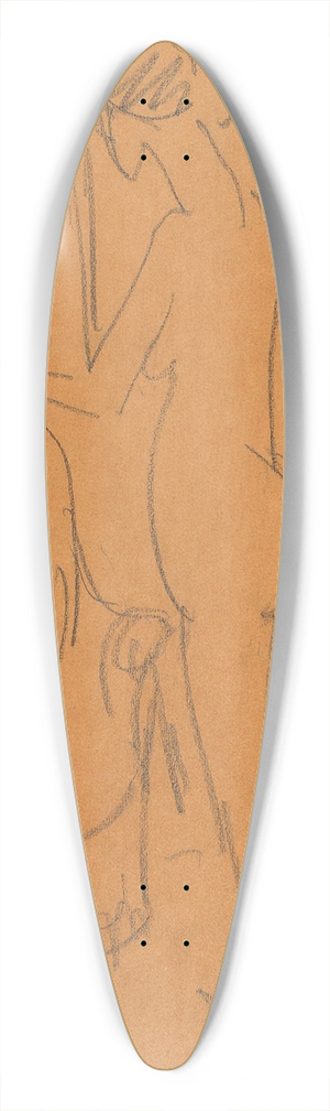 Ernst Ludwig Kirchner - Mann und zwei Akte im Atelier 39.3 inch art pintail longboard deck