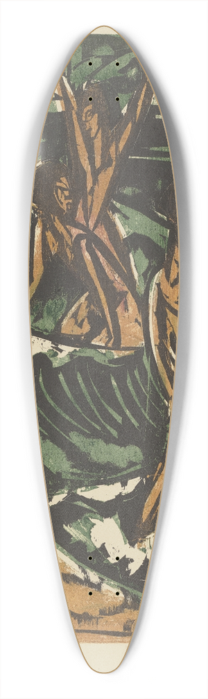 Ernst Ludwig Kirchner - Three Bathers in the Waves 39.3 inch art pintail longboard deck