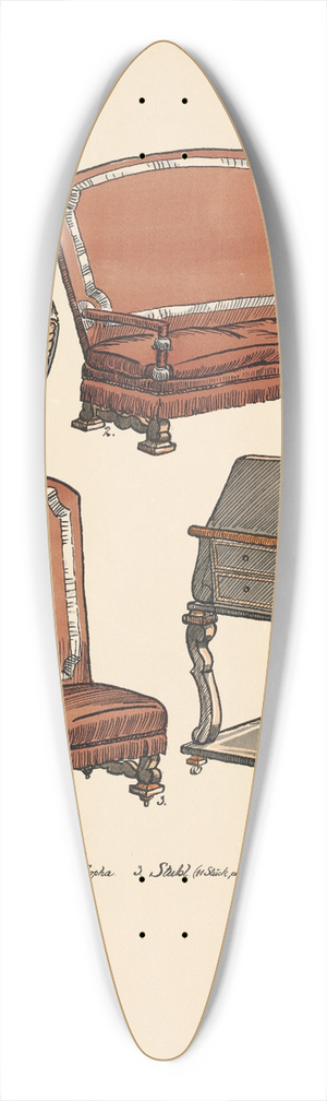 Ernst Stern - Mbel zum I. Bild 39.3 inch art pintail longboard deck