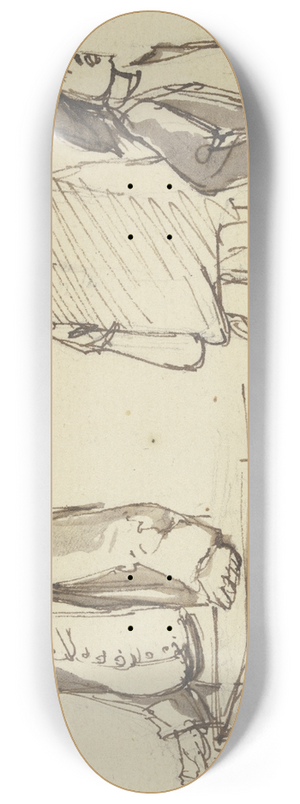 Jean-Jacques de Boissieu - Three farmers 8.25 inch art skate deck