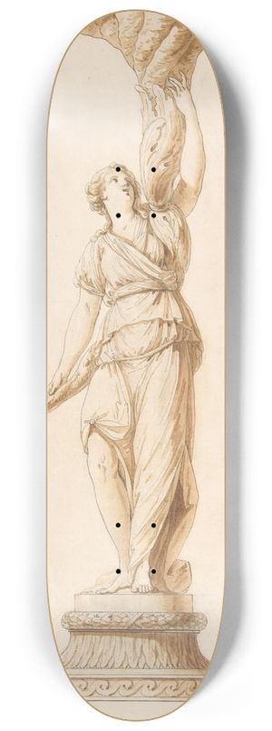 Jean-Jacques-Franois Le Barbier - Design for a Torchre 8.25 inch art skate deck