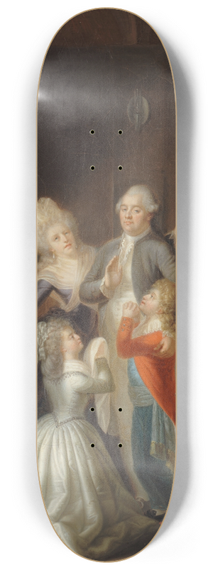 Jean-Jacques Hauer - Les adieux de Louis XVI  sa famille, le 20 janvier 1793 8.25 inch art skate deck