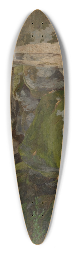 Eugen Bracht - Bemooste Felsen im Waldtal 39.3 inch art pintail longboard deck