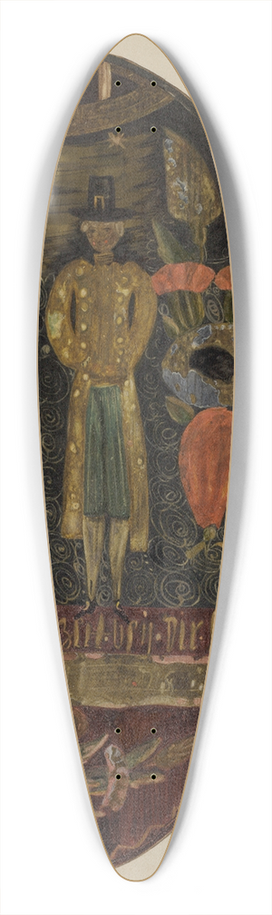 Eugene C. Miller - Pa. German Hat Box 39.3 inch art pintail longboard deck
