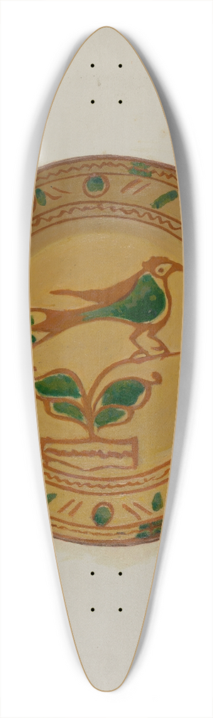 Eugene Shellady - Pa. German Plate 39.3 inch art pintail longboard deck