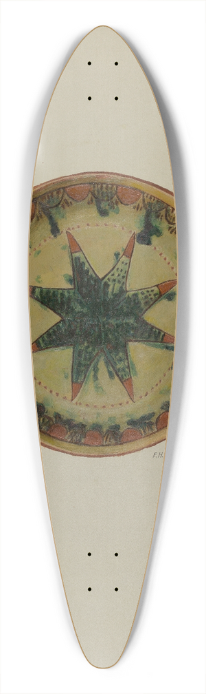 Eugene Shellady - Pa. German Small Plate 39.3 inch art pintail longboard deck