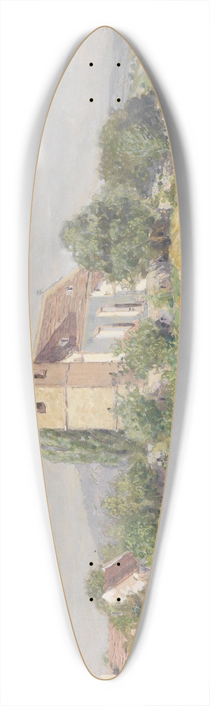 Eugen Jettel - Kirche in Staatz 39.3 inch art pintail longboard deck
