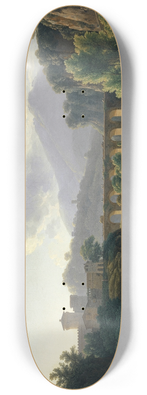 Jean-Joseph-Xavier Bidauld - Roman Landscape with Viaduct 8.25 inch art skate deck Jean-Joseph-Xavier Bidauld - Roman Landscape with Viaduct 8.25 inch art skate deck
