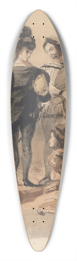Eugne Delacroix - Hamlet and Horatio in the Graveyard 39.3 inch art pintail longboard deck