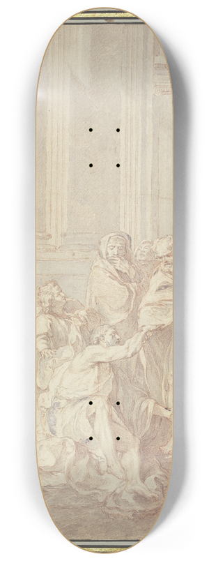 Jean Jouvenet - Petrus und Johannes heilen einen Lahmen 8.25 inch art skate deck