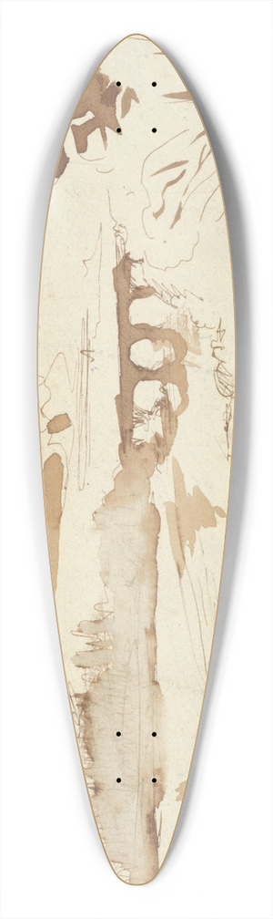 Eugne Delacroix - Landscape with an Aqueduct 39.3 inch art pintail longboard deck