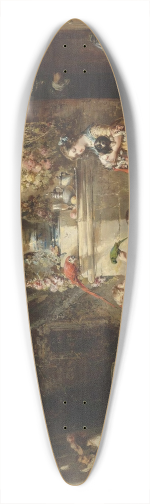Eugne Isabey - Children Playing With The Favorite Pets 39.3 inch art pintail longboard deck