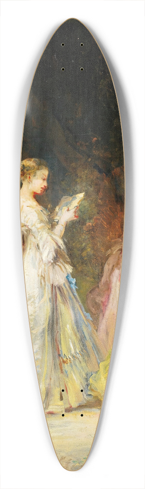 Eugne Isabey - Reading in the park 39.3 inch art pintail longboard deck