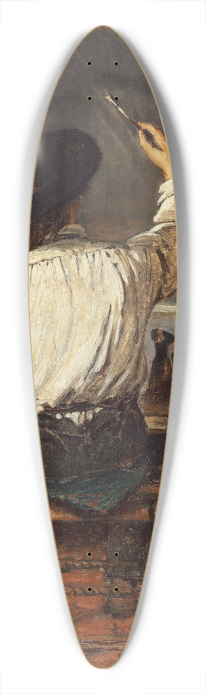 Eugne Joors - A painter at the easel 39.3 inch art pintail longboard deck