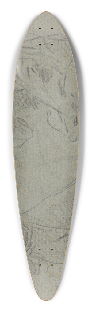 Eustache Le Sueur - Two Angels 39.3 inch art pintail longboard deck