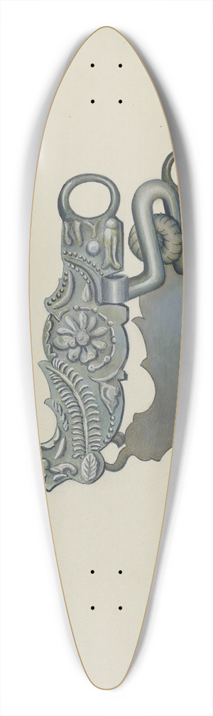 Eva Fox and Harry Mann Waddell - Loose Jawed Bit 39.3 inch art pintail longboard deck
