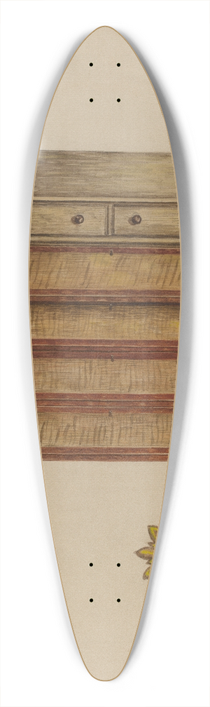 Eva Wilson - Chest-Mahogany, Pine & Maple 39.3 inch art pintail longboard deck