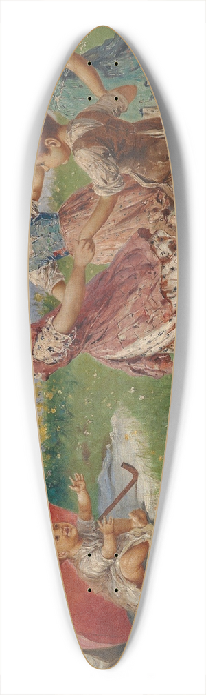 Federico Oliva - Spielende Kinder 39.3 inch art pintail longboard deck