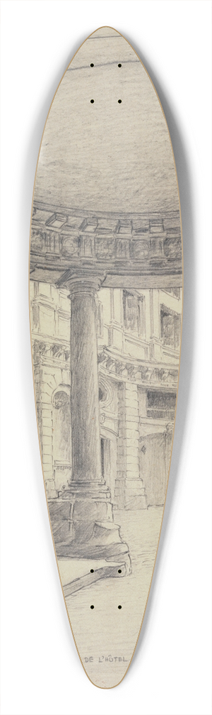 Ferdinand Boberg - Cour de lhtel de Beauvais 39.3 inch art pintail longboard deck