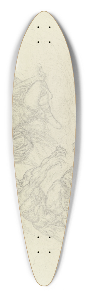 Ferdinand Fellner - Ein Engel und ein Teufel streiten um die Seele eines Gefallenen 39.3 inch art pintail longboard deck