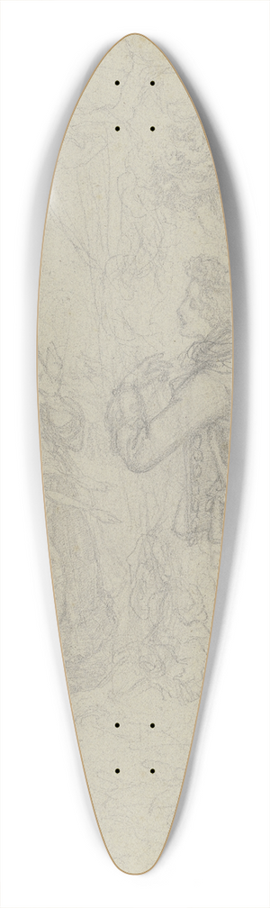 Ferdinand Fellner - Ein junger Mann einem Frulein begegnend (Goethe und Friederike Brion) 39.3 inch art pintail longboard deck