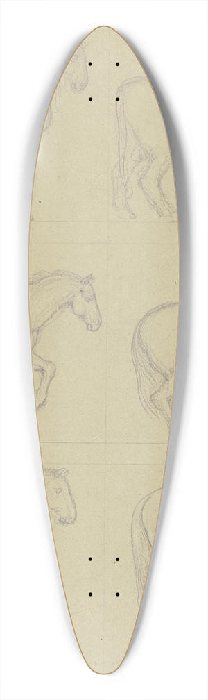 Ferdinand Fellner - Studienblatt; Fnf Pferde und ein Rind 39.3 inch art pintail longboard deck