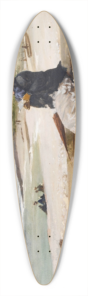 Ferdinand Heilbuth - Woman Reading At The Seashore 39.3 inch art pintail longboard deck